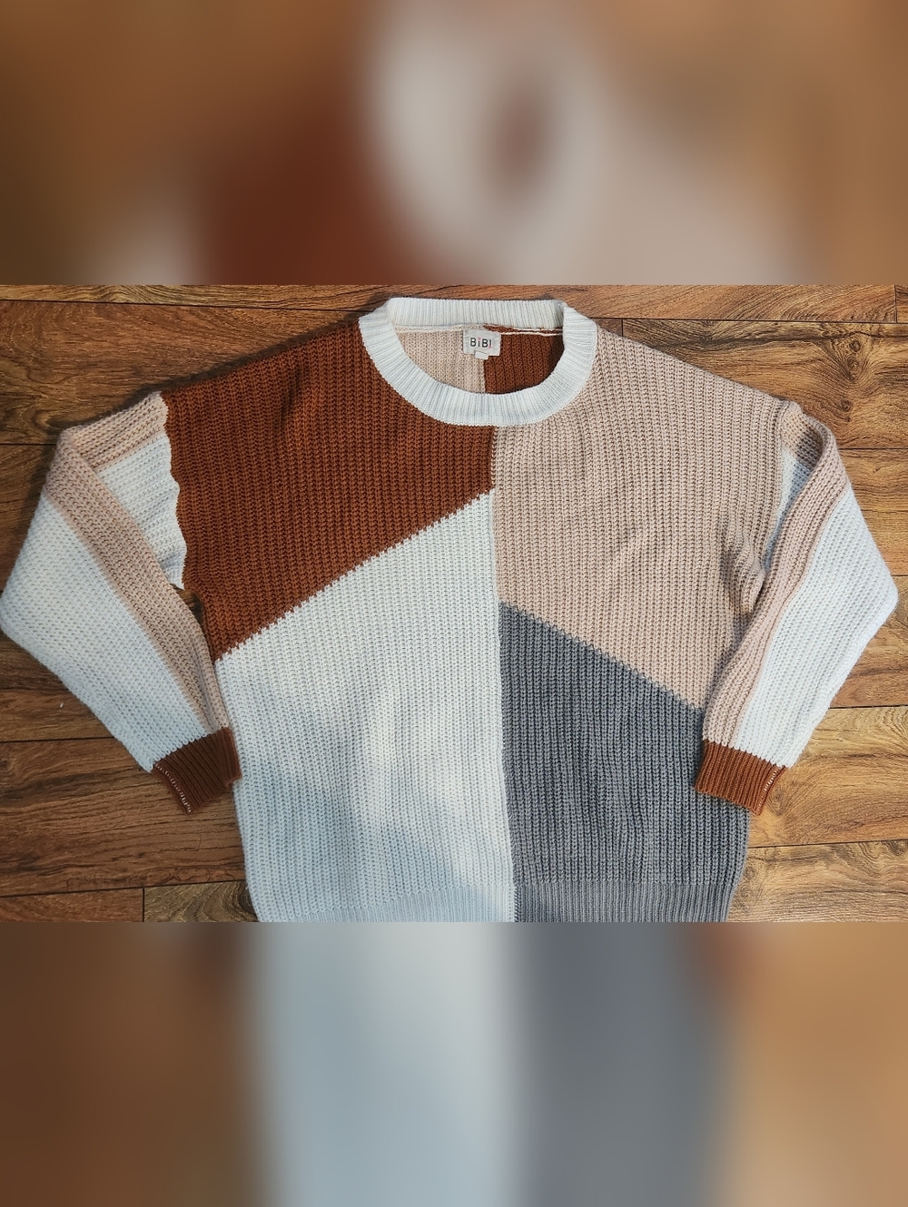 BiBi Colorblock Crewneck Sweater ,size S
